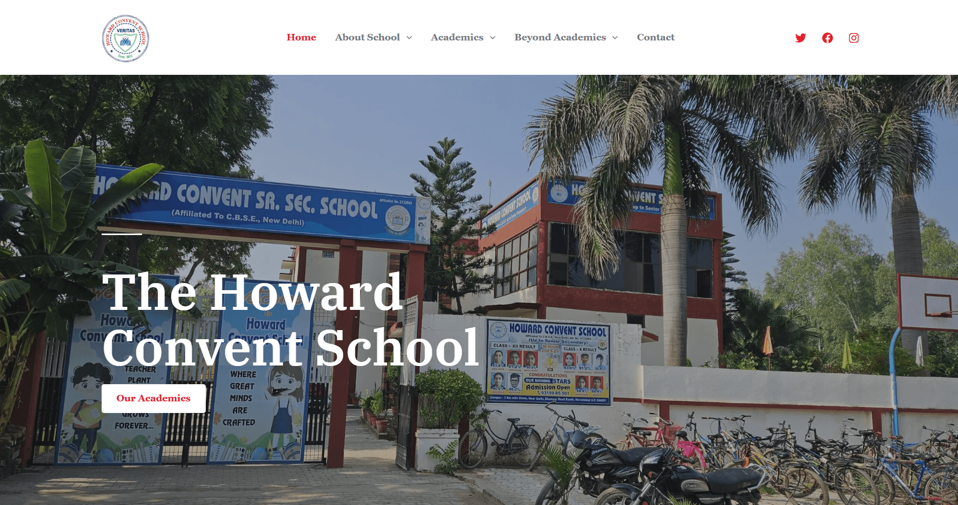 Howard Convent School ERP System website preview